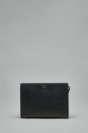 Valentino VLogo Signature Grainy Calfskin Pouch