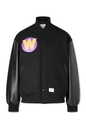 Wtaps Logo-Appliquéd Panelled Melton Wool-Blend Jacket