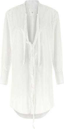 Maison Margiela White V-Neck Mini Shirt Dress
