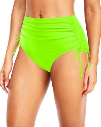 Holipick Women High Waisted Bikini Bottoms Full Coverage Swim Bottom Tummy Control Swimsuit Bottom, Neon Green, Large