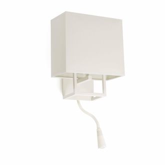 Netlighting Vesper 1 Light Indoor Wall Light Reading Lamp White with Shade E14