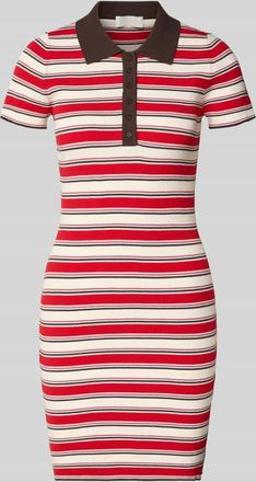 LeGer By Lena Gercke Polokleid aus Viskose-Mix mit kurzer Knopfleiste Modell Elenia in Hellrot, Gr&ouml;&szlig;e 38