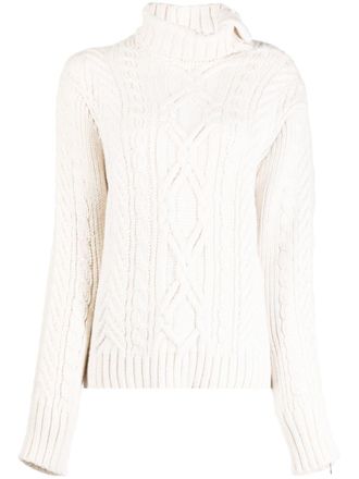 Monse cable-knit zip-detail jumper - Neutrals
