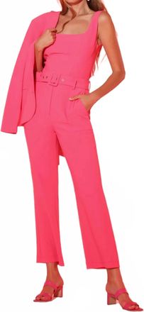 Adelyn Rae Flamenco High Rise Belted Trousers In Pink