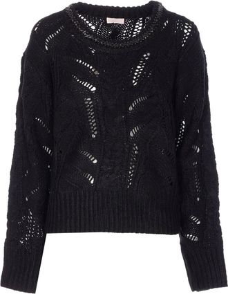 Liu Jo crystal knitted sweater - Black