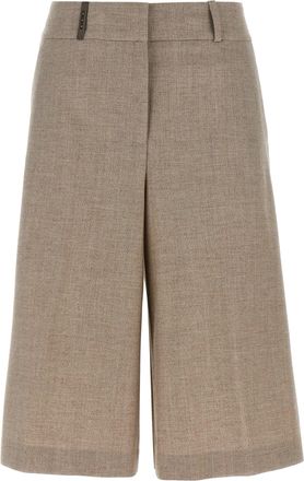 PESERICO Micro Houndstooth Long Bermuda Shorts