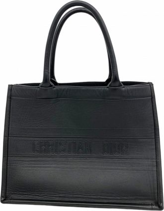 Dior Black Leather Tote Bag (Pre-Owned)