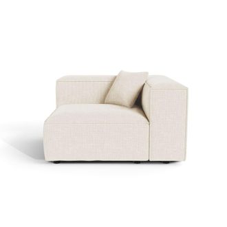 Sia Home M&oacute;dulo de esquina derecho terciopelo chenilla crema