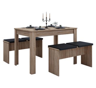 ebuy24 Vcm Dining Group Set Tavoli Da Cucina Gruppo Tavoli Dimensioni Tavolo Ca. A. 75 X L. 110 X P. 70 Cm Con Due Panche Set Tavolo Da Pranzo - Esal Xl (rov
