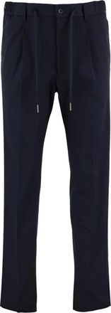 Tagliatore Stretch Katoenen Broek - Heren - Straight fit broeken - Blauw - L - Katoen - Broeken