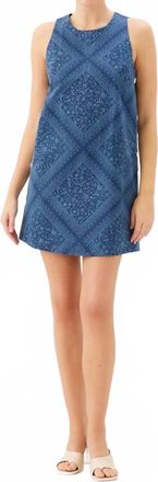 Fifteen Twenty Clarice Side Button Shift Dress In Navy Print