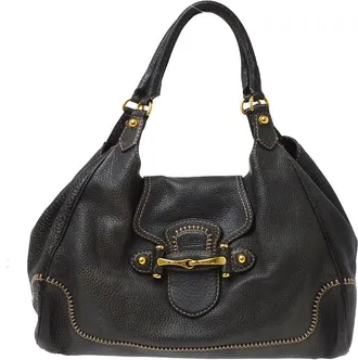 Gucci New Pelham Tote Leather Black Leather Handbag (Pre-Owned)