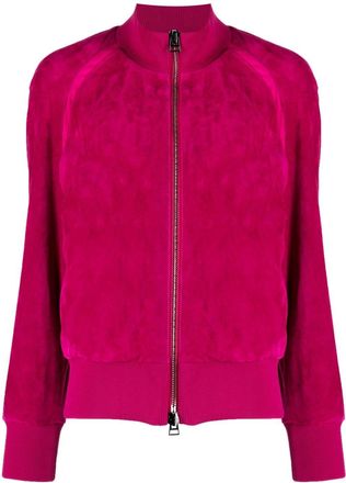 Tom Ford velvet track jacket - women - Viscose/Polyamide/Elastane/Silk/Elastane/Elastane/Polyamide/Buffalo Leather - 34 - Pink