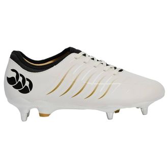 Canterbury Of New Zealand Phoenix 2.0 Pro Leather Soft Ground Rugby Boots in White | Size: 12
