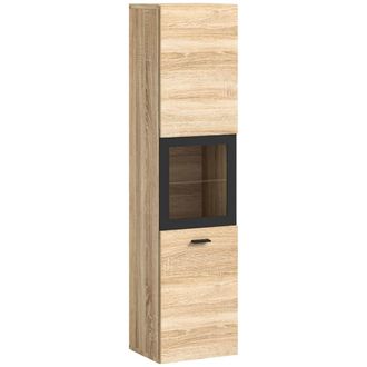 ebuy24 Mueble alto de ba&ntilde;o Boston 1 puerta decoraci&oacute;n roble