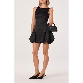 ASTR the Label Drop Waist Bubble Minidress in Black at Nordstrom Rack, Size X-Small