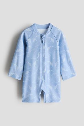 H&M Upf 50 Swimsuit in Light Blue/whales at Nordstrom, Size 9-12M