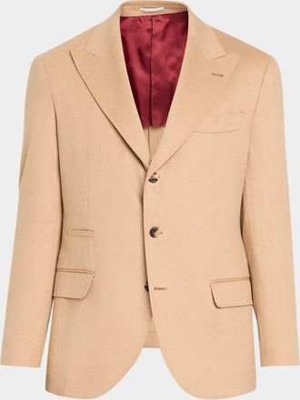 Brunello Cucinelli Men & apos;s Single-Breasted Peak Lapel Suit Jacket