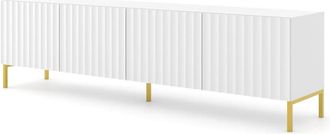 AKL FURNITURE Mueble para TV efecto madera Blanco