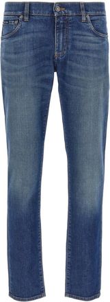 Dolce & Gabbana Blue Logo embroidery jeans
