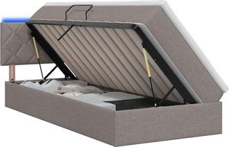vidaXL Cama De Almacenamiento Led Con Colch&oacute;n Topo 100 X 200 Cm Tela Vidaxl