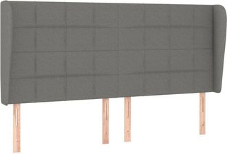 vidaXL Cabecero Con Orejas De Tela Gris Oscuro 183x23x118/128 Cm Vidaxl