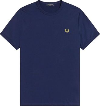 Fred Perry Ringer T-Shirt M3519 215 - Heren - T-shirts - Blauw - M - Katoen - Tops