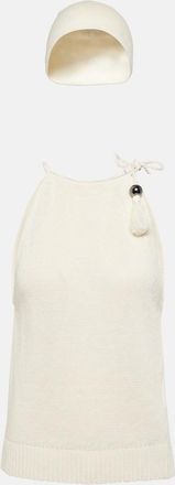 Max Mara Moriana halterneck linen top and hat set