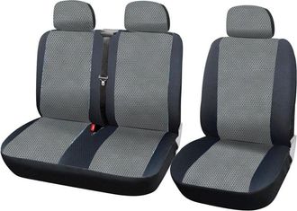 Woltu Fundas De Asientos Universales Para Furgonetas 1 + 2 Fundas De Asiento Negro Gris Poli&eacute;ster - Woltu