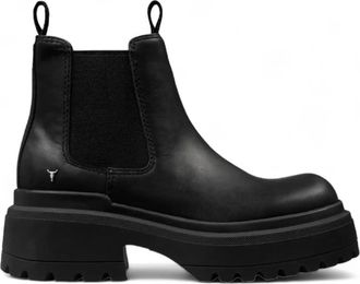 Windsor Smith Black Chunky Leather Chelsea Boots - Dopamine