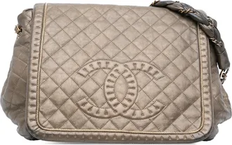Chanel Tweedehands Grote Gewatteerde Metallic Kalfsleer Istanbul Accordeon Flap