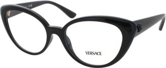 Versace Ladies Black Rectangular Eyeglass Frames 0Ve3349U