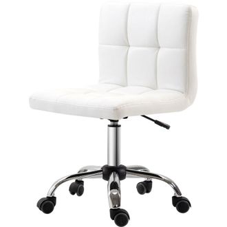 HOMCOM Sedia Poltrona Ufficio in Pelle Bianca Ergonomica e Girevole - Homcom