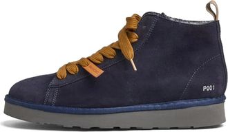 Panchic P01 Enkelboot - Heren - Veterlaarzen - Blauw - 42 EU - Leer - Schoenen