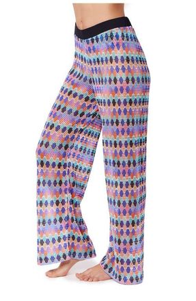 Gottex Retro Riviera Netted Crochet Beach Pant Cover-Up in Retro-Riviera-Multi at Nordstrom, Size Large