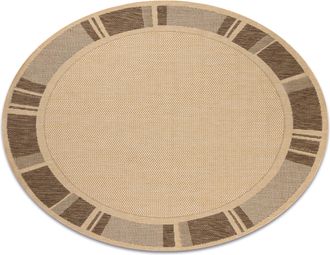 RugsX Rugsx - Alfombra De Cuerda Sisal Floorlux C&iacute;rculo 20195 Color Ma&iacute;z/color Caf&eacute; Beige Circulo 120 Cm