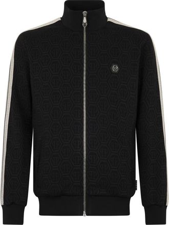 Philipp Plein Tracksuit Jacket Monogram - Heren - Vesten met rits - Zwart - XL - Hoodies & sweatvesten