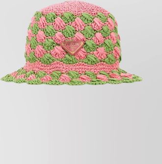Prada two-tone crochet bucket hat