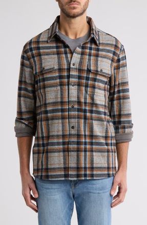 7 Diamonds Generation Plaid Stretch Button-Up Shirt in Grey at Nordstrom, Size Xx-Large