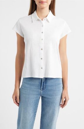 Bella Dahl Cap Sleeve Shirt in White at Nordstrom, Size X-Small