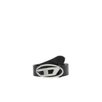 Diesel Oval D Logo B-1Dr Riem - Heren - Riemen - Zwart - 100 CM - Leer - Accessoires
