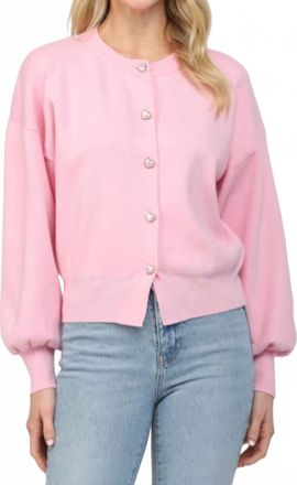 Fate Heart Shaped Button Down Cardigan In Pink