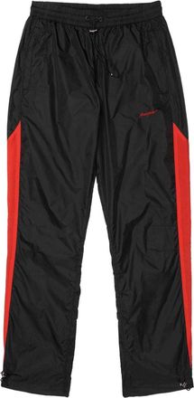 Purple panelled straight-leg trousers - men - Nylon - S - Black