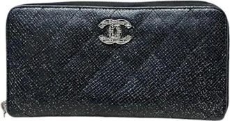 Chanel Pre-owned Wallets, female, Black, Size: ONE SIZE Pre-owned Matelasse Long Wallet