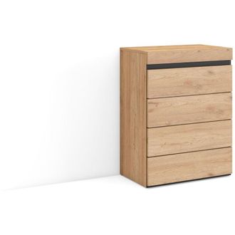 Skraut Home C&oacute;moda, Cajonera, Mueble Auxiliar, 57x75x35 Cm, Dormitorio, Habitaci&oacute;n, Con Almacenamiento, Estilo Moderno, Blanco Y Negro - Skraut Home
