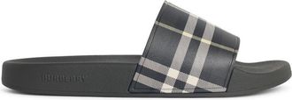 Burberry Check Thicket groene polyurethaan pantoffels