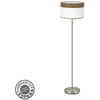 Fabrilamp Fabrilamp - Pie Salon Cloe 1xe27 Cuero/blanca-madera Oscura 162x40x40 Cm