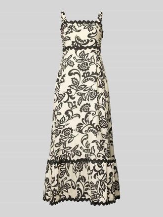 Apricot Midikleid aus Viskose-Mix mit Wellensaum in Offwhite, Gr&ouml;&szlig;e XL