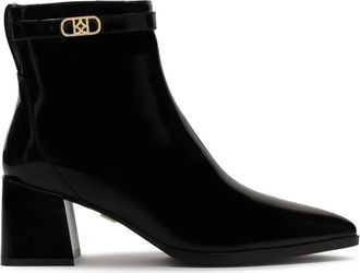 Kazar Zwart gelakte laarzen op een paal - Dames - Laarzen met Hak - Zwart - 35 EU - Leer - Schoenen