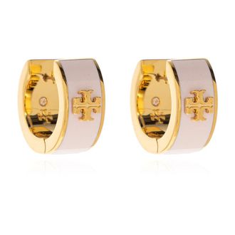 Tory Burch Kira Huggie Oorbellen - Dames - Oorbellen - Roze - ONE Size - Accessoires